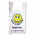 Smiley Face Shopping Bags, Thank You - Have a Nice Day Labeling, Cut-Out Handles, 11.5