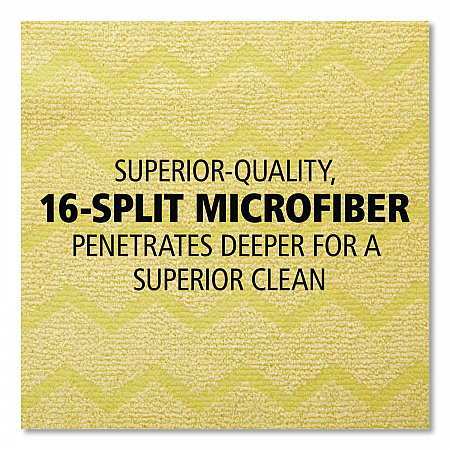 Reusable Cleaning Cloths, Microfiber, 16 x 16, Yellow, 12/Carton (Q610)