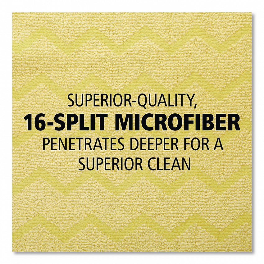 Reusable Cleaning Cloths, Microfiber, 16 x 16, Yellow, 12/Carton (Q610)