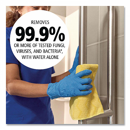 Reusable Cleaning Cloths, Microfiber, 16 x 16, Yellow, 12/Carton (Q610)