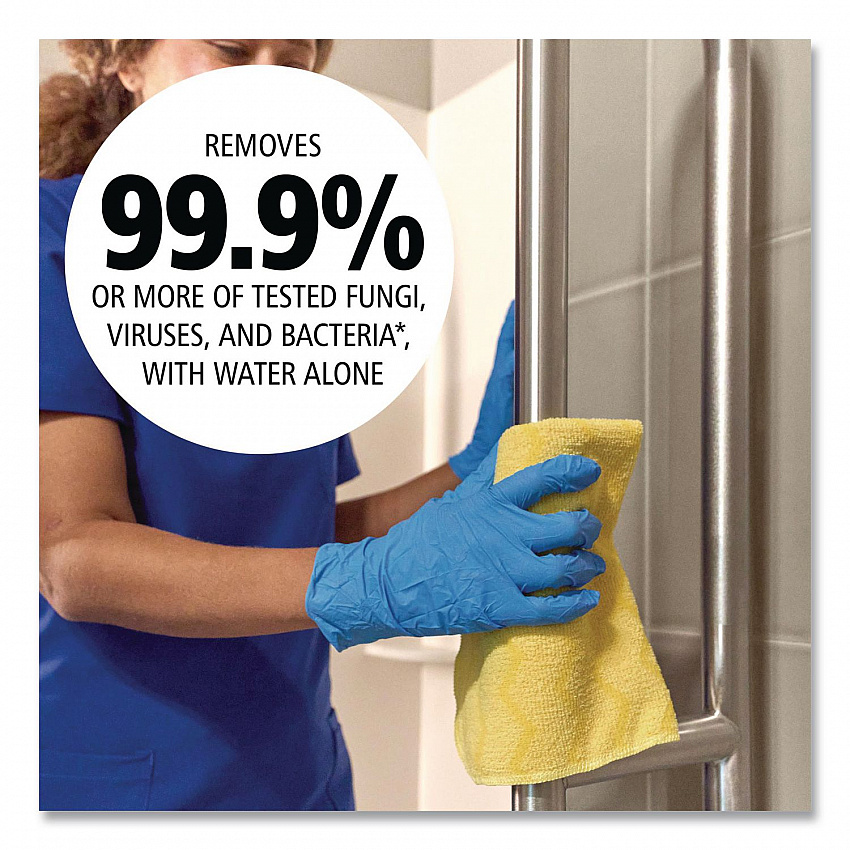 Reusable Cleaning Cloths, Microfiber, 16 x 16, Yellow, 12/Carton (Q610)