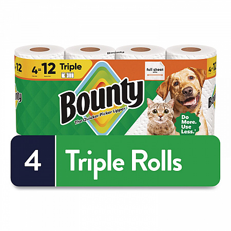 Kitchen Roll Paper Towels, 2-Ply, White, 10.5 x 11, 75 Sheets/Roll, 4 Triple Rolls/Pack, 6 Packs/Carton (16007)