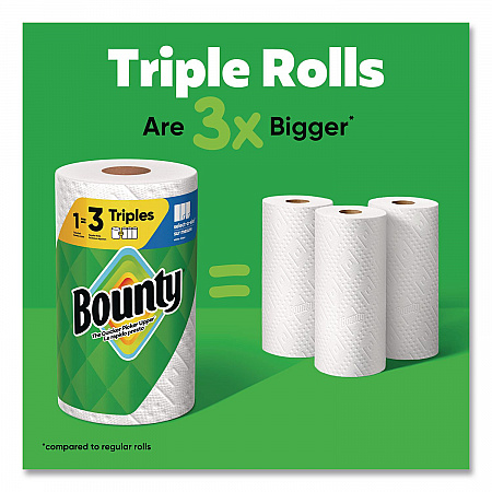 Kitchen Roll Paper Towels, 2-Ply, White, 10.5 x 11, 75 Sheets/Roll, 4 Triple Rolls/Pack, 6 Packs/Carton (16007)