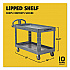 BRUTE Heavy-Duty Ergo Handle Utility Cart, Plastic, 2 Shelves, 750 lb Capacity, 26