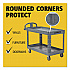 BRUTE Heavy-Duty Ergo Handle Utility Cart, Plastic, 2 Shelves, 750 lb Capacity, 26