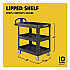 BRUTE 3-Shelf Heavy-Duty Ergo Lipped Utility Cart, Resin, 3 Shelves, 600 lb Capacity, 25.24