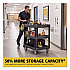 BRUTE 3-Shelf Heavy-Duty Ergo Lipped Utility Cart, Resin, 3 Shelves, 600 lb Capacity, 25.24