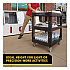 BRUTE 3-Shelf Heavy-Duty Ergo Lipped Utility Cart, Resin, 3 Shelves, 600 lb Capacity, 25.24