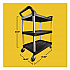 Three-Shelf Service Cart, Plastic, 3 Shelves, 200 lb Capacity, 18.63