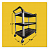 Xtra Utility Cart with Open Sides, Plastic, 3 Shelves, 300 lb Capacity, 40.63