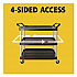 Xtra Utility Cart with Open Sides, Plastic, 3 Shelves, 300 lb Capacity, 40.63