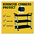 Xtra Utility Cart with Open Sides, Plastic, 3 Shelves, 300 lb Capacity, 40.63