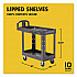 BRUTE Heavy-Duty Utility Cart with Lipped Shelves, Plastic, 2 Shelves, 500 lb Capacity, 17.13