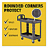 BRUTE Heavy-Duty Utility Cart with Lipped Shelves, Plastic, 2 Shelves, 500 lb Capacity, 17.13