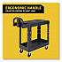Flat Shelf Utility Cart, Plastic, 2 Shelves, 500 lb Capacity, 19.19