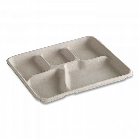 Savaday Molded Fiber Dinnerware, 5-Compartment Plate, Paper, 10.5