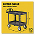 BRUTE Heavy-Duty Utility Cart with Lipped Shelves, Plastic, 2 Shelves, 500 lb Capacity, 25.88