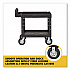 BRUTE Heavy-Duty Utility Cart with Lipped Shelves, Plastic, 2 Shelves, 500 lb Capacity, 25.88