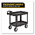 BRUTE Heavy-Duty Utility Cart with Lipped Shelves, Plastic, 2 Shelves, 500 lb Capacity, 25.88