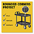 BRUTE Heavy-Duty Utility Cart with Lipped Shelves, Plastic, 2 Shelves, 500 lb Capacity, 25.88