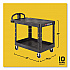 Flat Shelf Utility Cart, Plastic, 2 Shelves, 500 lb Capacity, 25.25
