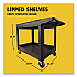 Heavy-Duty Utility Cart with Lipped Shelves, Plastic, 2 Shelves, 500 lb Capacity, 25.78