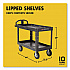 BRUTE Heavy-Duty Utility Cart with Lipped Shelves, Plastic, 2 Shelves, 750 lb Capacity, 25.25