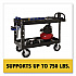 BRUTE Heavy-Duty Utility Cart with Lipped Shelves, Plastic, 2 Shelves, 750 lb Capacity, 25.25