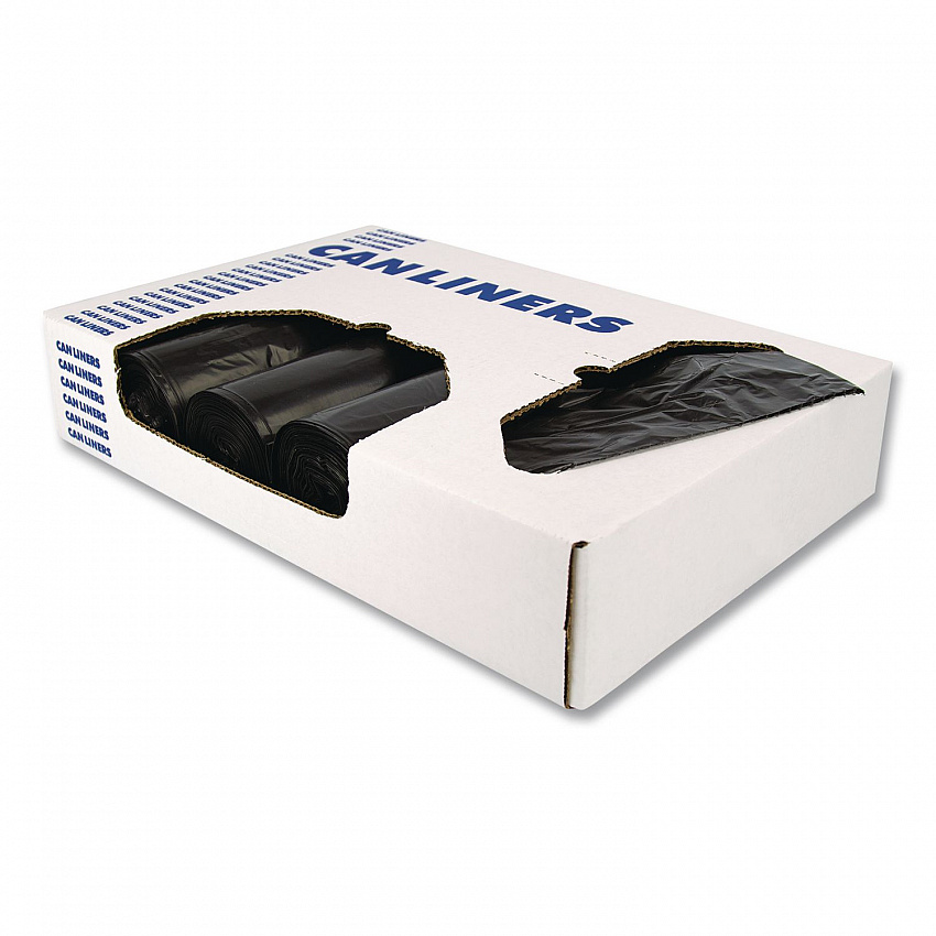 Linear Low-Density Can Liners, 45 gal, 0.7 mil, 40" x 46", Black, 250/Carton (D8046HK)