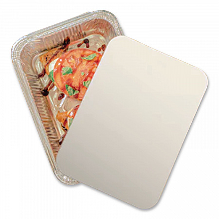 Laminated Board Lid, 7 x 5, Silver/White, Aluminum, 500/Carton (2060L)