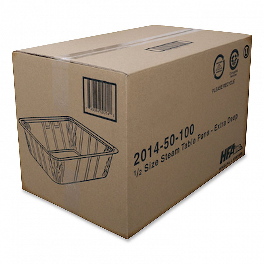 Aluminum Steam Table Pans, Half-Size Extra Deep, 4.19" Deep, 10.31 x 12.69, 100/Carton (201450)
