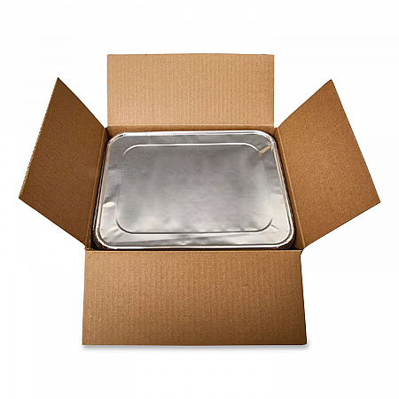 Steam Pan Foil Lids, Fits Half-Size Pan, 25 Gauge, 12.81 x 10.44, 100/Carton (204900)