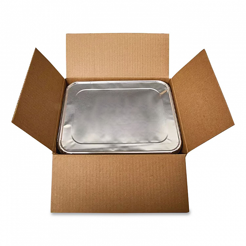 Steam Pan Foil Lids, Fits Half-Size Pan, 25 Gauge, 12.81 x 10.44, 100/Carton (204900)