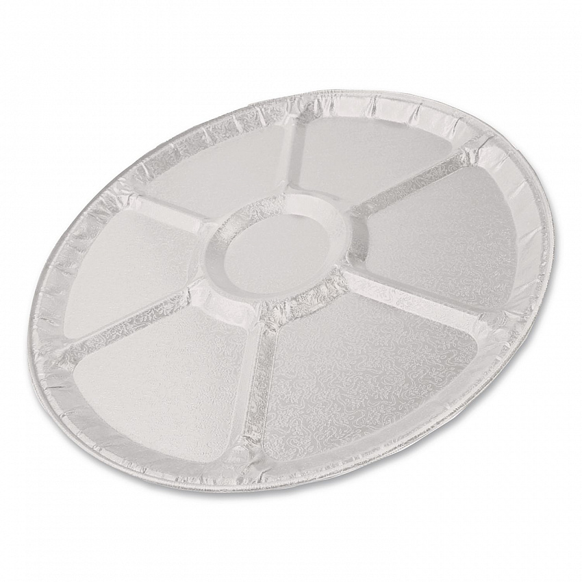 Aluminum Lazy Susan, 6 Compartments, 18" Diameter x 0.94" h, 25/Carton (4018100)