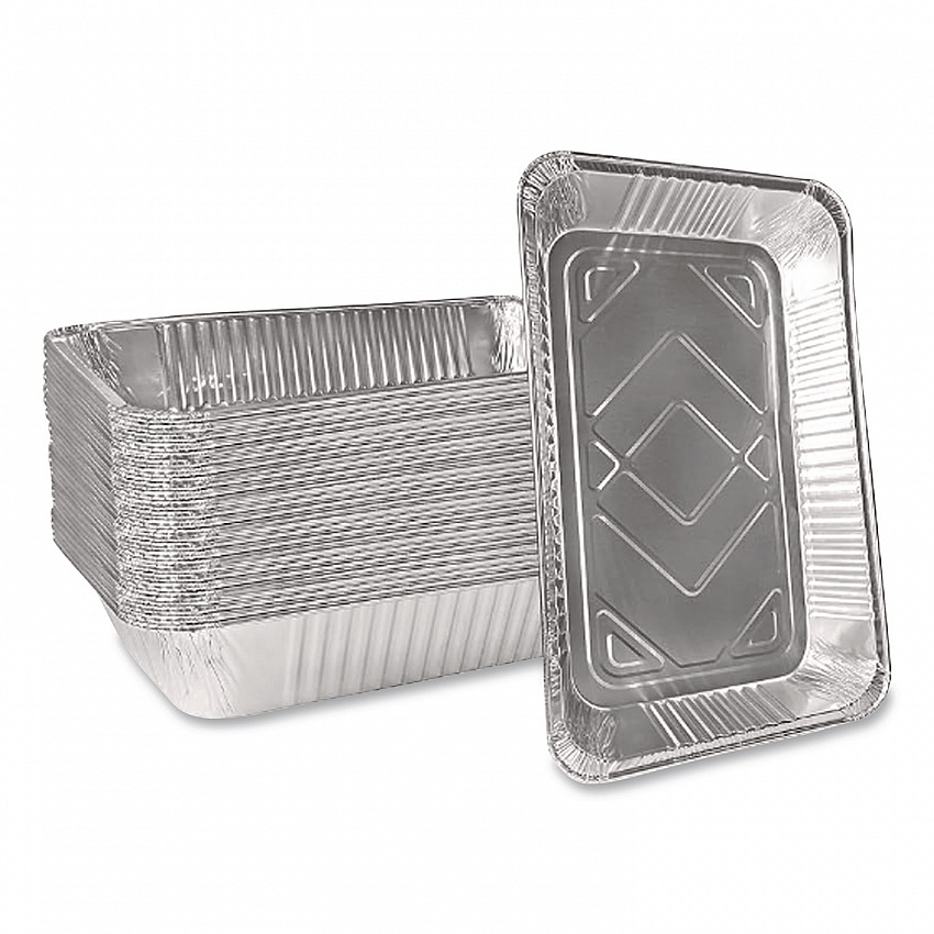 Aluminum Steam Table Pans, Full-Size Deep, 60 Gauge, 3.19" Deep, 12.19 x 20.75, 50/Carton (20190050)