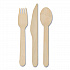 Pre-Rolled Caterwrap Kraft Napkins with Wood Cutlery, Fork/Knife/Napkin/Spoon, Plastic, Brown, 100/Carton (120030)