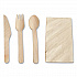 Pre-Rolled Caterwrap Kraft Napkins with Wood Cutlery, Fork/Knife/Napkin/Spoon, Plastic, Brown, 100/Carton (120030)