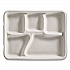 Savaday Molded Fiber Dinnerware, 5-Compartment Plate, Paper, 10.5