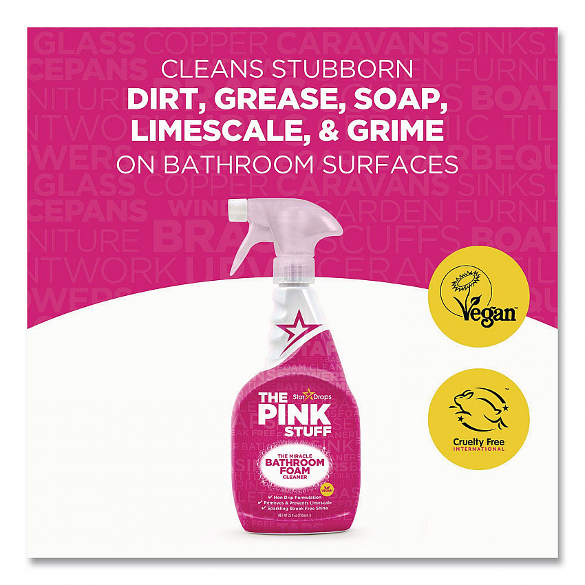 Miracle Bathroom Foam Cleaner, Fruity Scent, 25.4 oz Trigger Spray Bottle (823787)