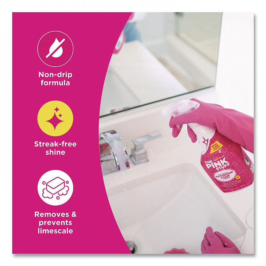 Miracle Bathroom Foam Cleaner, Fruity Scent, 25.4 oz Trigger Spray Bottle (823787)