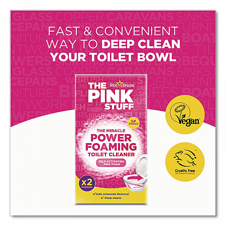 Miracle Power Foaming Toilet Cleaner, Fruity Scent, 3.5 oz Packet, 2 Packets/Box (824996)