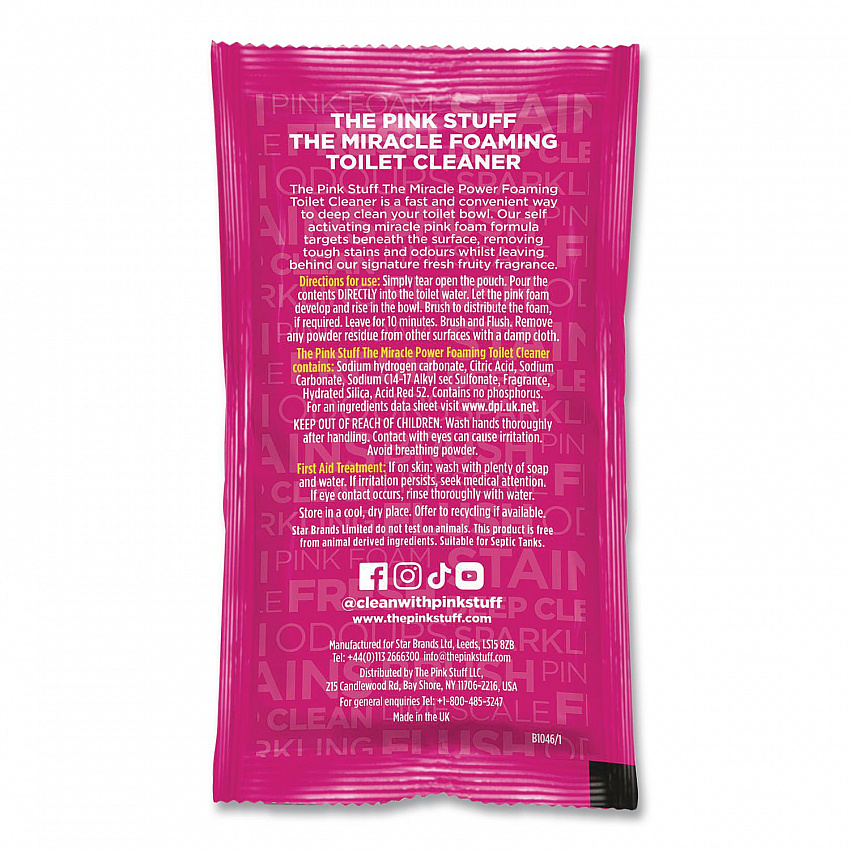 Miracle Power Foaming Toilet Cleaner, Fruity Scent, 3.5 oz Packet, 2 Packets/Box (824996)