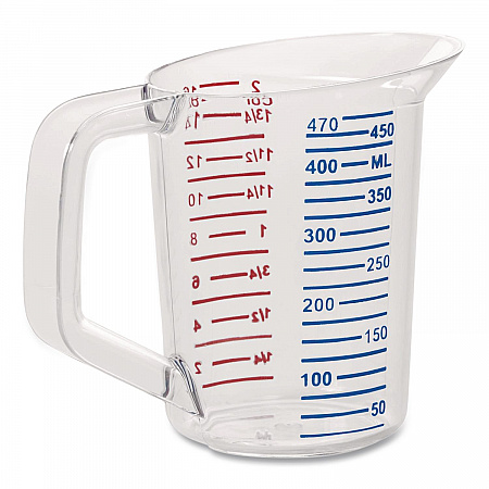 Bouncer Measuring Cup, 16 oz, Plastic, Clear (3215CLE)