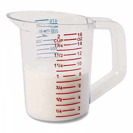 Bouncer Measuring Cup, 16 oz, Plastic, Clear (3215CLE)