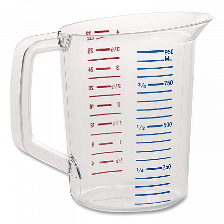Bouncer Measuring Cup, 32 oz, Plastic, Clear (3216CLE)