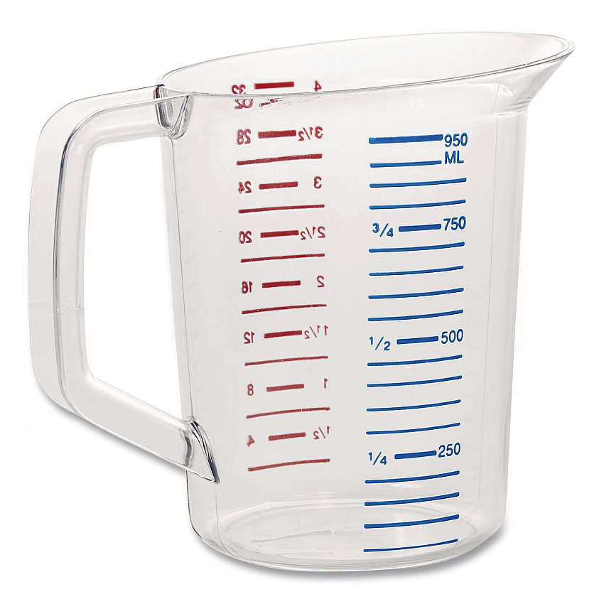 Bouncer Measuring Cup, 32 oz, Plastic, Clear (3216CLE)