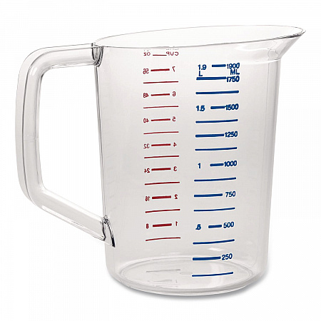 Bouncer Measuring Cup, 2 qt, Plastic, Clear (3217CLE)