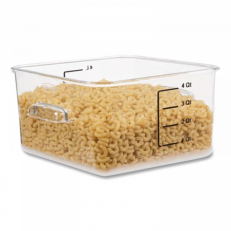 SpaceSaver Square Containers, 4 qt, 8.8 x 8.75 x 4.75, Clear, Plastic (6304CLE)