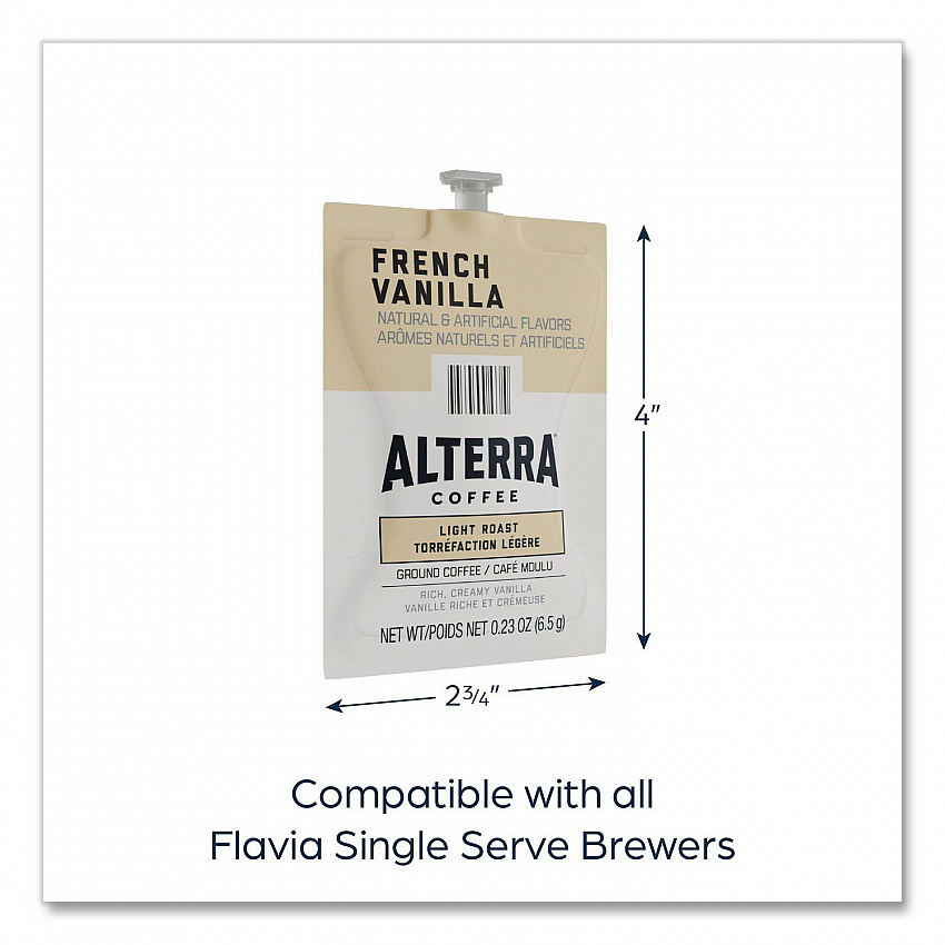 Alterra French Vanilla Coffee Freshpack, 40/Carton (48721)