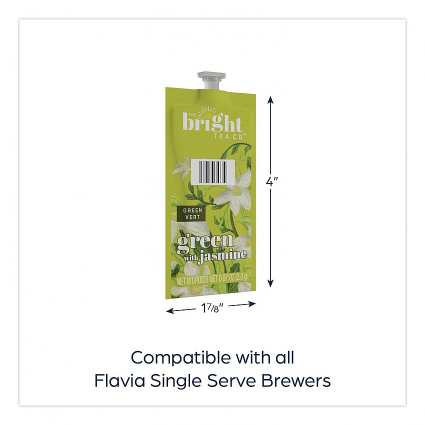 The Bright Tea Co. Green with Jasmine Tea Freshpack, 40/Carton (48723)